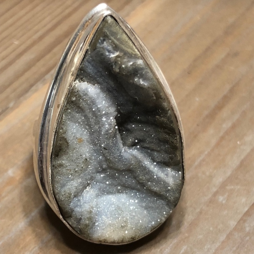 925 Silver UNISEX Druzy Ring Ret. $130 – WDR4363